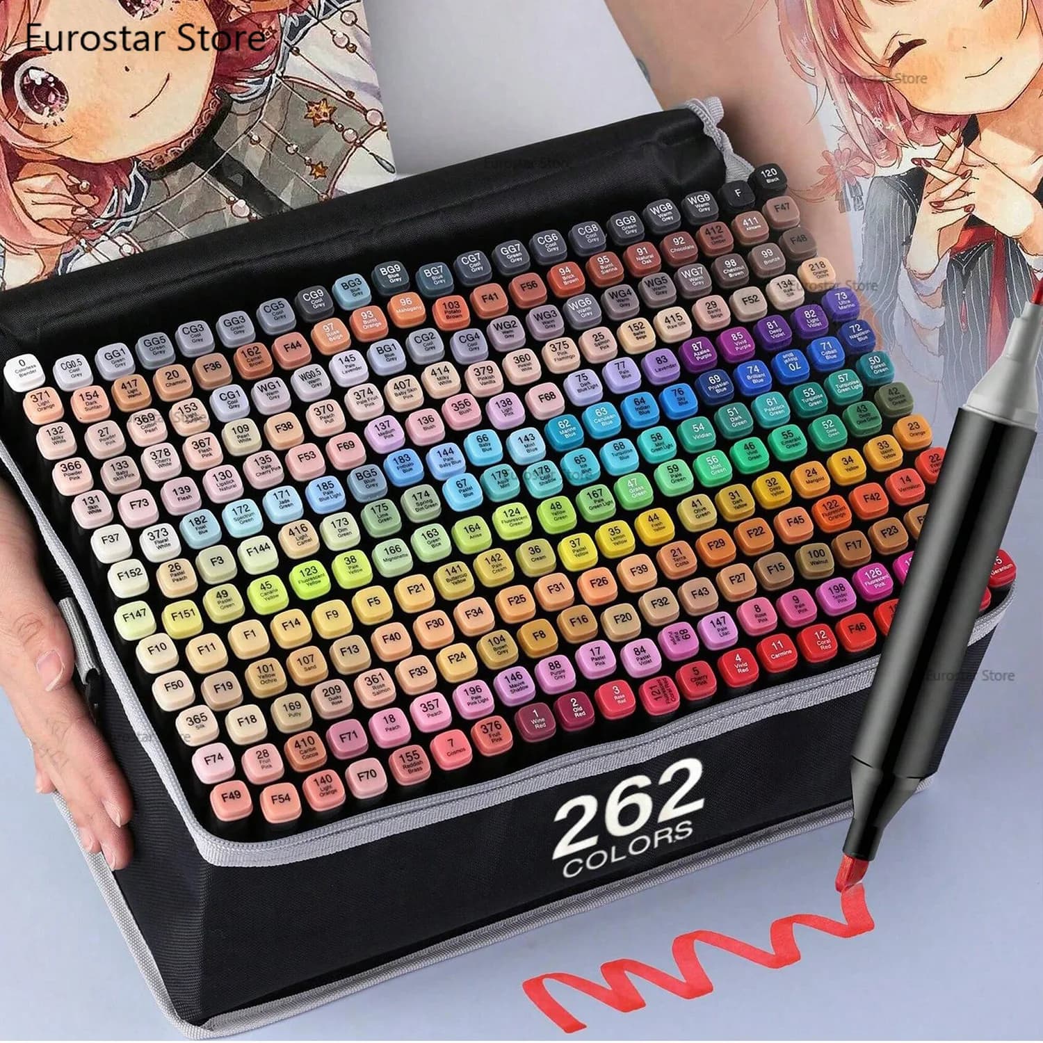 80 Colors Alcohol Drawing Markers Dual Tip Permanent Art Sketch Markers for Illustration School Supplied