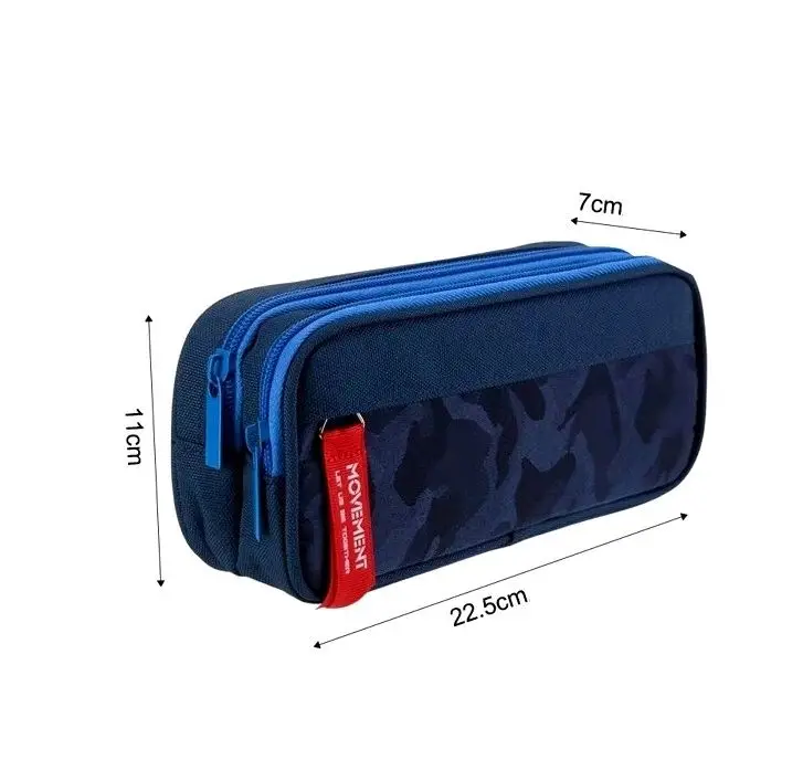 Pencil case camo Classic organizer two-chamber Blue