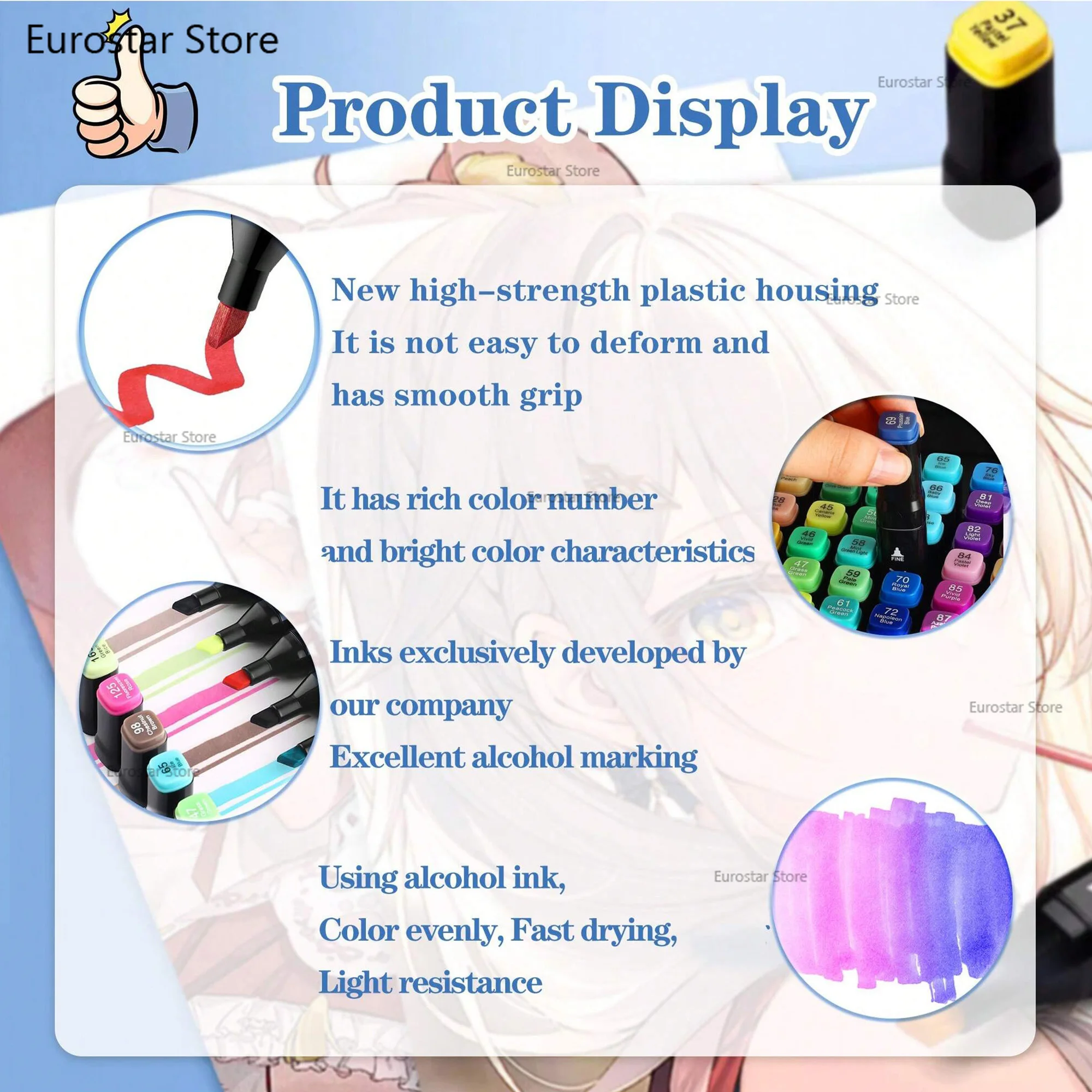 80 Colors Alcohol Drawing Markers Dual Tip Permanent Art Sketch Markers for Illustration School Supplied