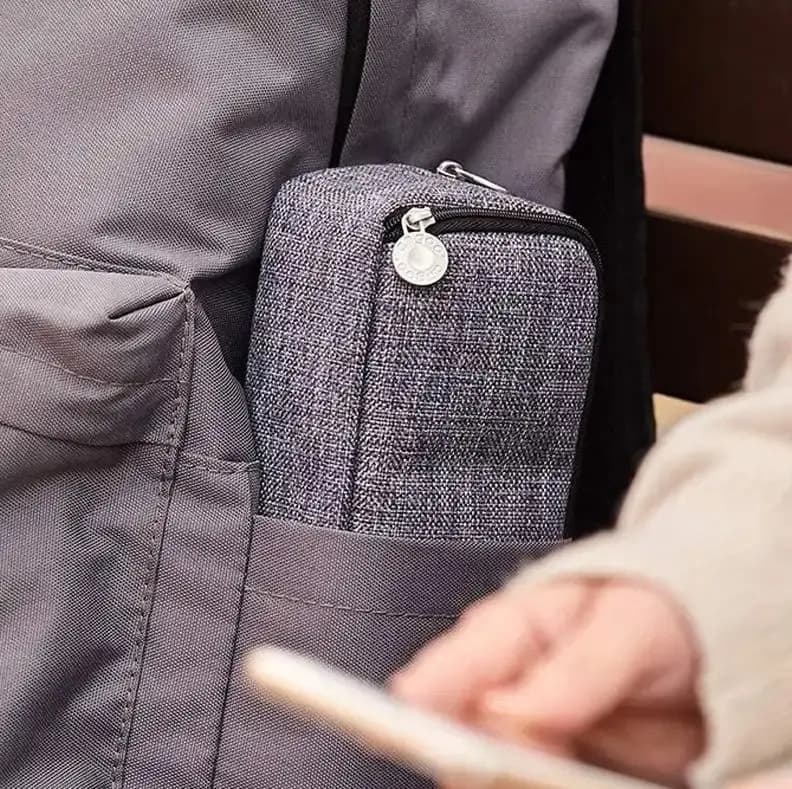 Pencil case organizer capacious folding classic gray